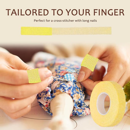 5 PCS Thimble Tape for Hand Sewing, Adjustable Sewing Thimble Finger Protector - Image 4