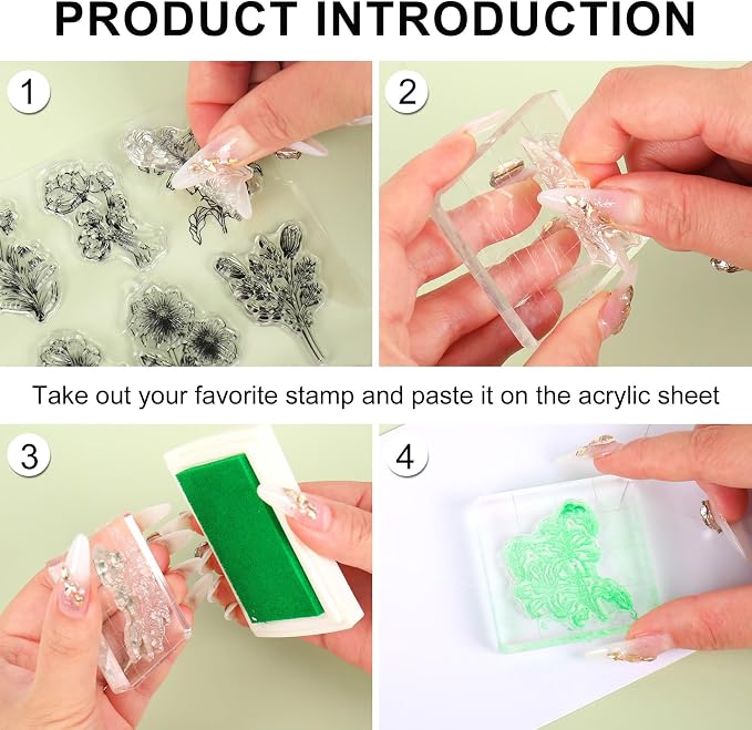 Whaline 5 Sheets Wildflower Clear Stamps Floral Leaves Butterfly Silicone - Image 3
