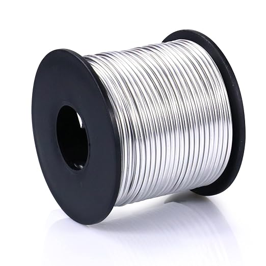Aluminum Craft Wire, 32.8 Feet 3.0 mm/ 8 Gauge Silver Bendable Soft Metal by Cadikez