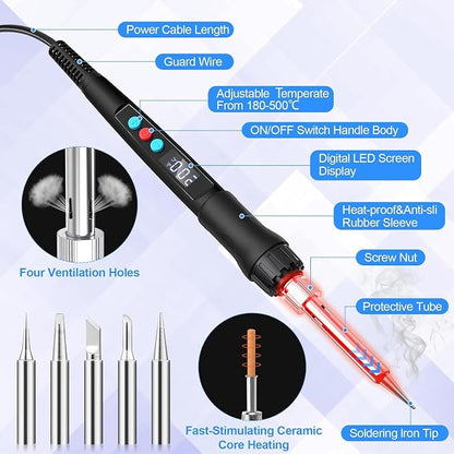 Soldering Iron Kit, 100W LED Digital Solder Gun kits - Image 2