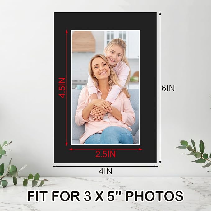 Prudiut 15 Pack 4x6 Black Picture Mats, Frame Mattes - Image 2