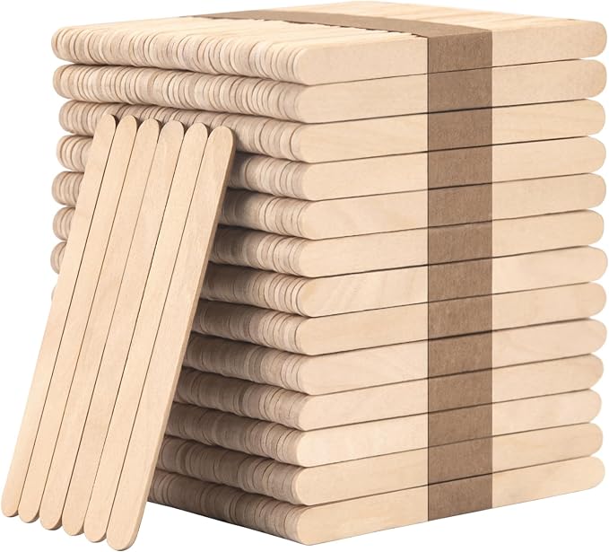 WISYOK 1000 Pcs Wooden Popsicle Sticks by WISYOK
