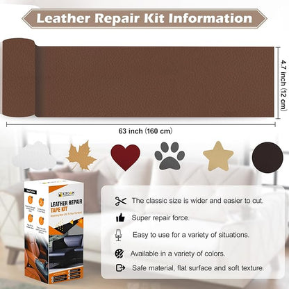 Leather Repair Tape, 4.7x63 inch Leather Patches - Image 2