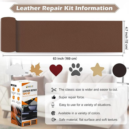 Leather Repair Tape, 4.7x63 inch Leather Patches - Image 3