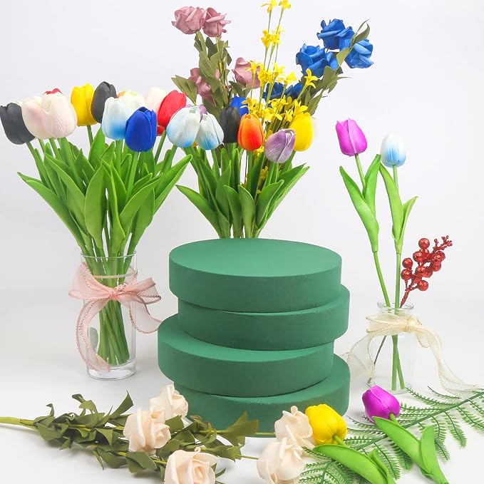LOMIMOS 8'' Large Round Floral Foam, Florist Green Blocks Supplies - Image 7
