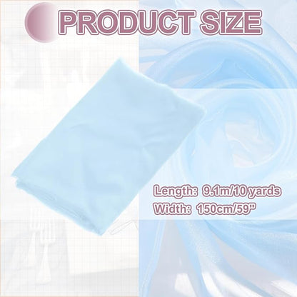 MECCANIXITY Iridescent Sheer Organza Fabric, 10 Yards x 59 Inches Solid - Image 2