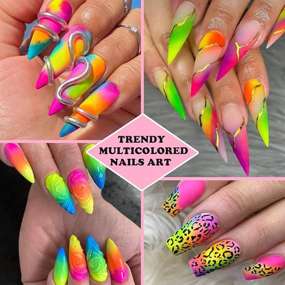 13 Colors Neon Phosphor Pigment Powder Set, Super Bright Fluorescent Nail - Image 2