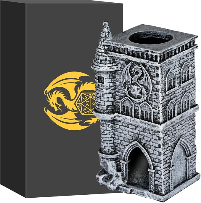 D&D Castle Dice Tower for All Dice Sizes, 3D Resin Rolling Trays, Fantasy - Image 8