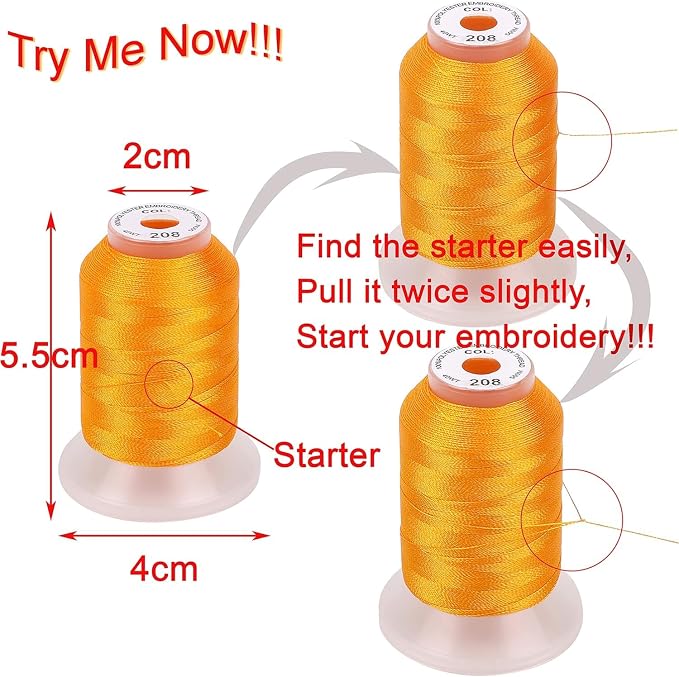 40 Spools Polyester Machine Embroidery Thread Kit 500M Colors Compatible - Image 3