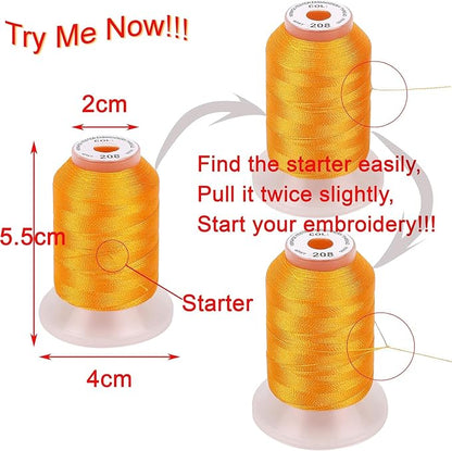 40 Spools Polyester Machine Embroidery Thread Kit 500M Colors Compatible - Image 3