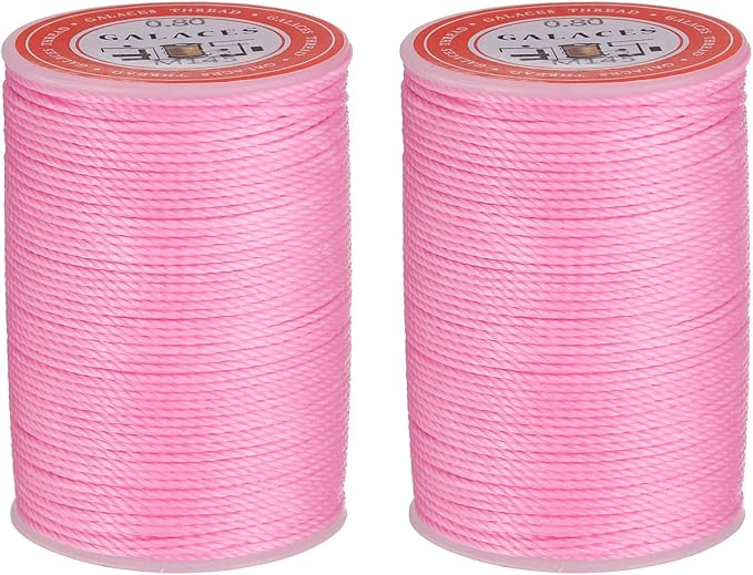 uxcell Round Leather Sewing Waxed Thread, 55m / 60 Yards Polyester Wax String by uxcell
