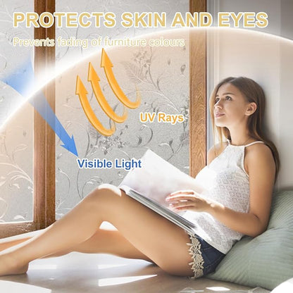 Window Privacy Film Decorative for Front Door, Bathroom Static Cling Stained - Image 4