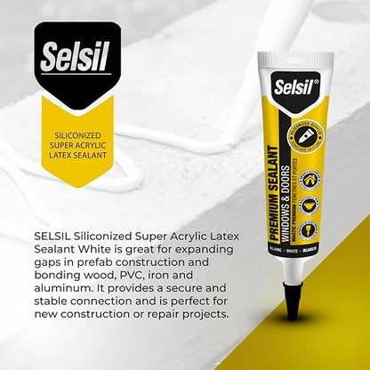 Selsil Siliconized Super Acrylic Latex Sealant, Indoor & Outdoor Paintable Caulk - Image 3
