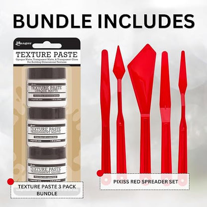 Ranger Texture Paste Set – Includes Opaque, Transparent Gloss, and Transparent - Image 5