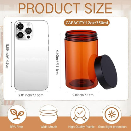 SATINIOR 12 Pack 12 oz Plastic Container Jars - Image 2
