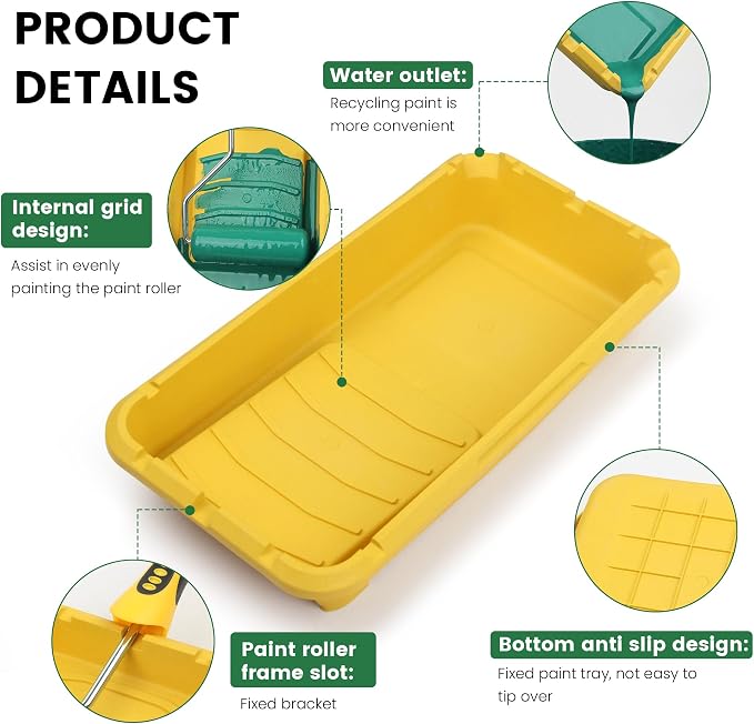 Voomey Paint Roller Tray, 4 inch Plastic Paint Tray, DIY Projects, and Home - Image 2