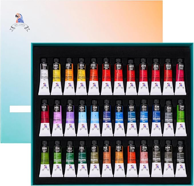 MeiLiang Watercolor Paint Set 36 Vibrant Colors 5ml / 0.17 Fl Oz Tubes - Image 2