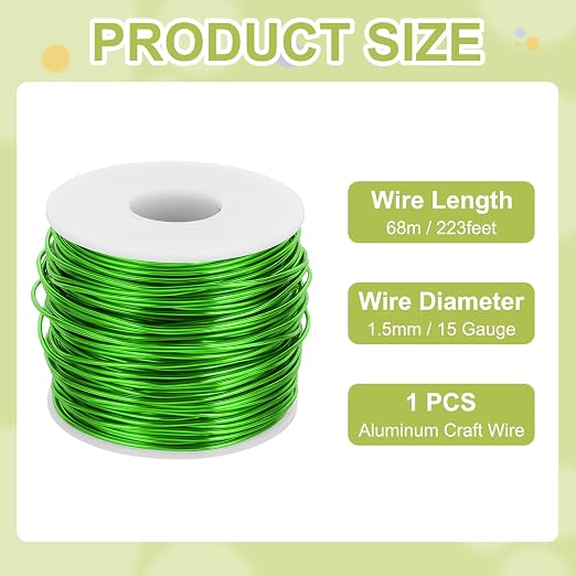 MECCANIXITY 15 Gauge Anodized Aluminum Craft Wire Bendable Bonsai Training Wire - Image 2