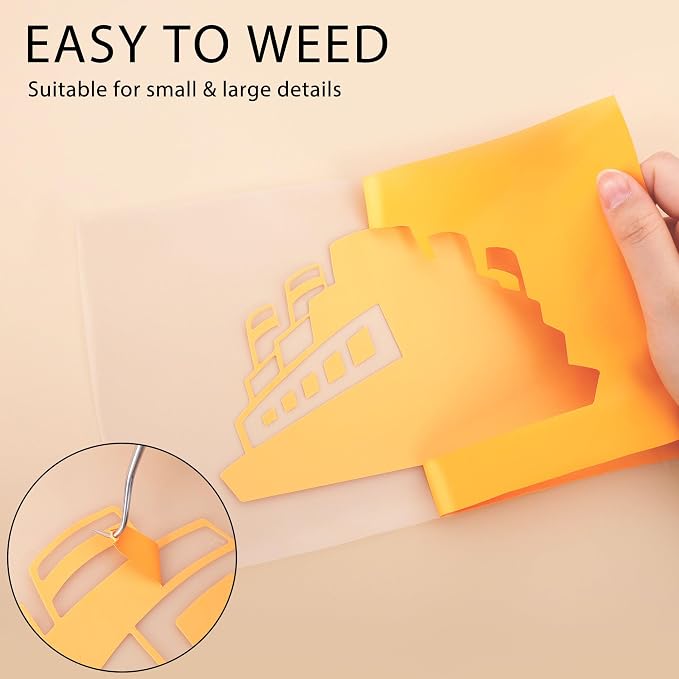 RENLITONG Yellow Orange Iron on Vinyl 12Inch by 20ft Roll HTV Heat Transfer - Image 4