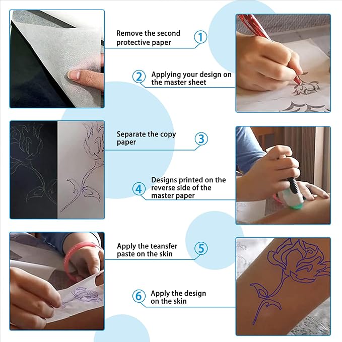2025 NEW Extended Tattoo transfer paper, 100 Sheets Premium Stencil Transfer - Image 4