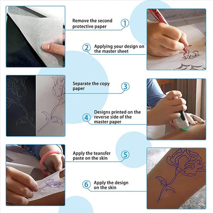 2025 NEW Extended Tattoo transfer paper, 100 Sheets Premium Stencil Transfer - Image 4