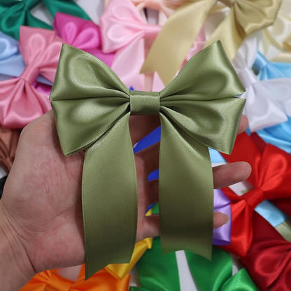Olive Green Solid Satin Ribbon 1-1/2 Inch 25 Yards Solid Polyester Fabric Ribbon - Image 7