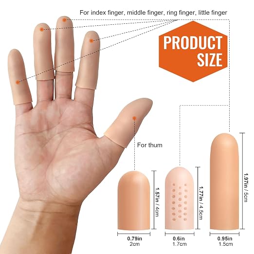 30 Pcs Gel Finger Protectors, Toe Caps Silicone Fingertips Protection, Reusable - Image 2