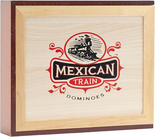 Front Porch Classics | Mexican Train Domino Set in Wooden Collector Box from by UniversityGames