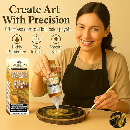 Metallic 24K Gold Epoxy Resin Pigment Paste XL – Opaque Epoxy Dye & High - Image 7