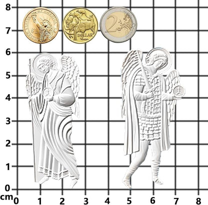 Art Molds for Polyclay Air Dry Clay Plaster, 2 Carved Archangel Symbols - Image 3