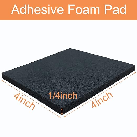 8 Pcs Black Adhesive Foam Padding, Closed Cell Foam Sheet 1/4" Thick 4 Inch X 4 - Image 2