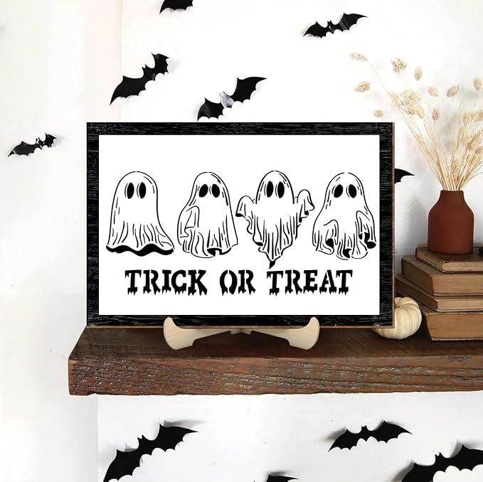 Halloween Stencils 12” Halloween Stencil Skeleton Trick or Treat Boo Templates - Image 6