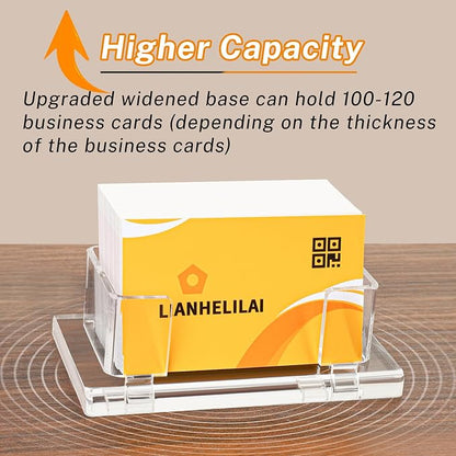 2Pack Acrylic Business Card Holder Enlarged Holds 120 Cards - Image 2