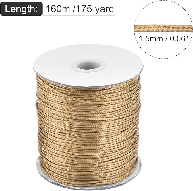 MECCANIXITY Waxed Cord 1.5mm Waxed Polyester Cord 175 Yard Wax String - Image 2