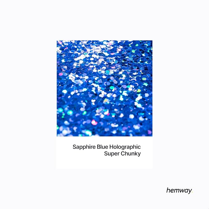 Hemway Glitter for Resin 100g Sapphire Blue Holographic Metallic Crystals for - Image 2