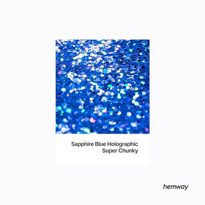 Hemway Glitter for Resin 100g Sapphire Blue Holographic Metallic Crystals for - Image 2