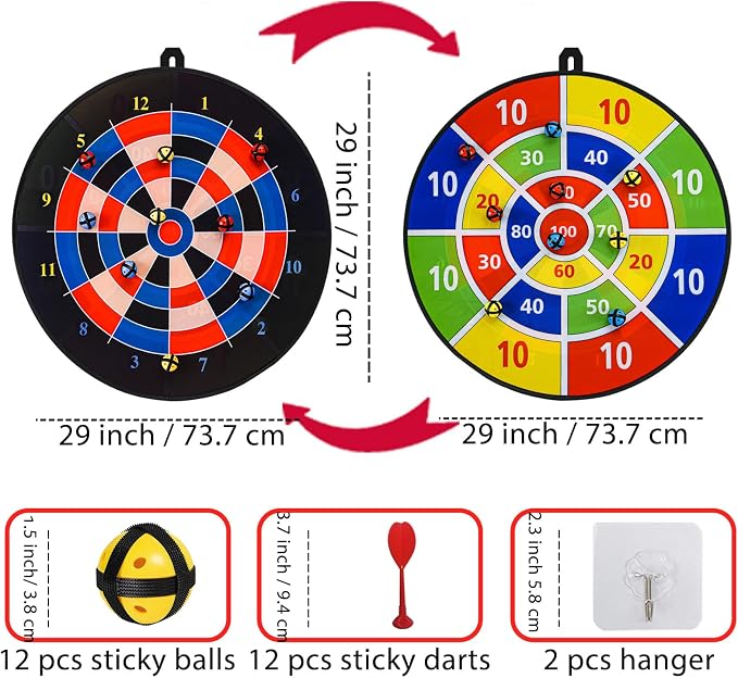 Dart Board Games for Kids Ages 3-12, Sticky Dart Board - Image 5