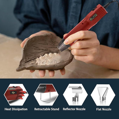 Mini Heat Gun 350W, 2-Temp Settings 392°F & 662°F, Fast Heat Hot Air Gun Tool - Image 4