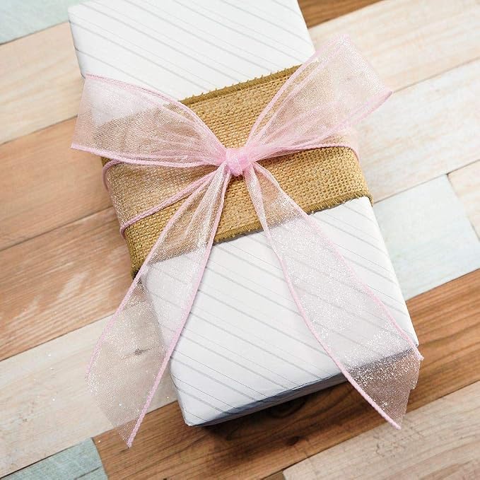 CT CRAFT LLC Burlap Fabric Wired Ribbon 3" x 20 Yards Natural Color - Image 5