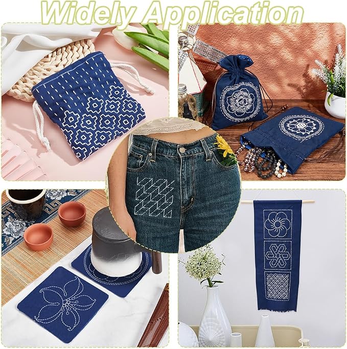 FREEBLOSS Sashiko Embroidery Stencils Sashiko Stencil Geometric Embroidery - Image 5