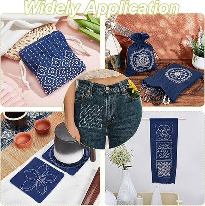 FREEBLOSS Sashiko Embroidery Stencils Sashiko Stencil Geometric Embroidery - Image 5