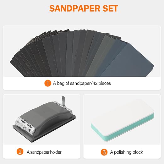 KENDO 44pcs Sandpaper Variety Pack Sandpaper 14 Grits Assorted - Image 3