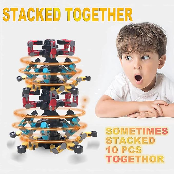 24PCS Fingertip Gyro Fingertip Mechanical Top DIY Deformation Robot Metal - Image 2