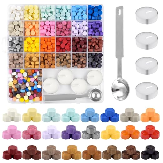 500 Pcs Dark Gold Octagon Wax Seal Beads Kit by LooksForwardtoSeeingYou