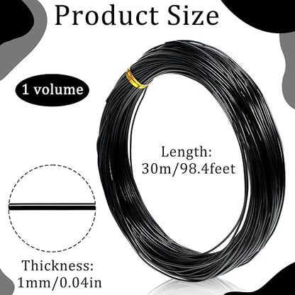 98 Feet Black Craft Wire Bendable, 1mm 18 Gauge Wire - Image 2