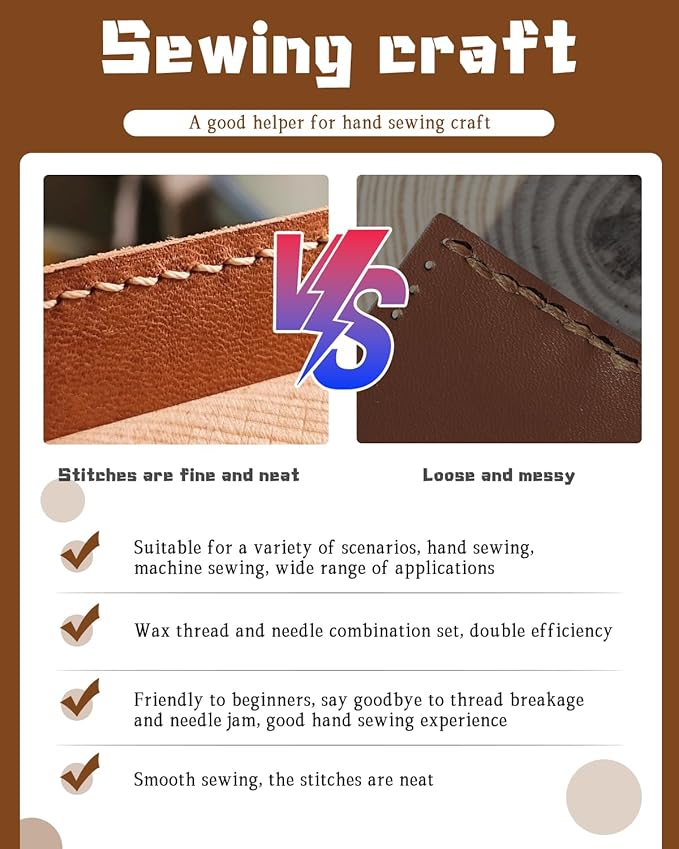 DIUDUS 218 Yards Upholstery Thread, Waxed Leather Thread, Heavy Duty Sewing Kit - Image 3