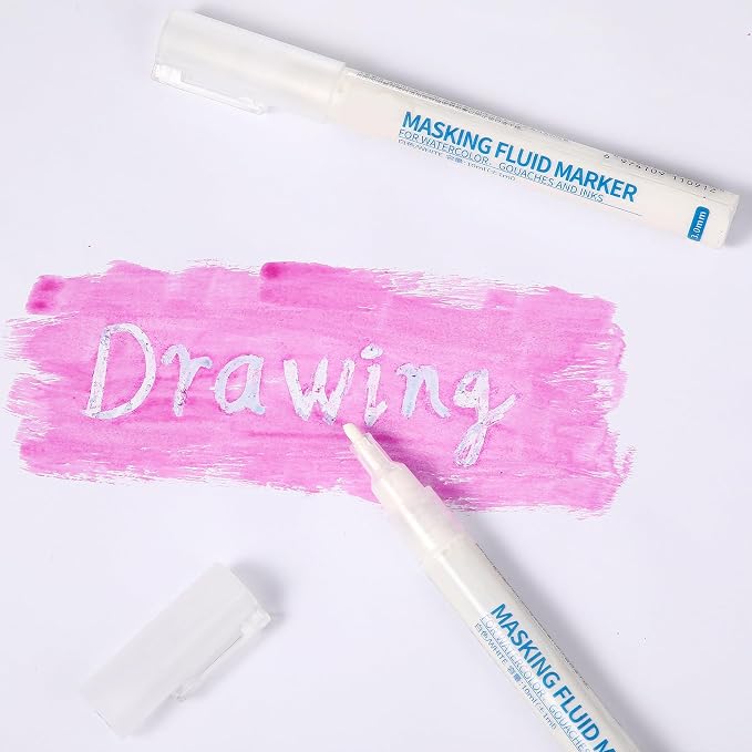 2 Pcs Masking Fluid Pen for Watercolor Painting, Capacity - Image 4