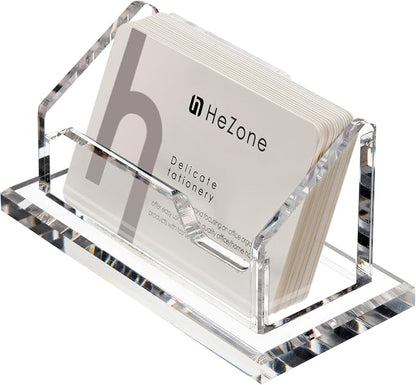 Acrylic Card Holder Clear Horizontal Business Card Organizer Stand by HeZone