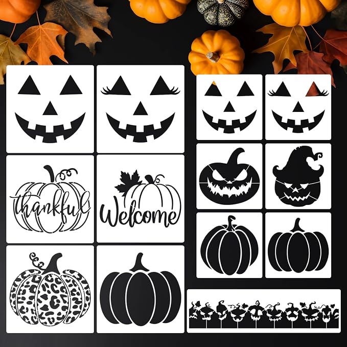 Halloween Stencils Pumpkin Face Stencils Pumpkin Stencil by zosylley