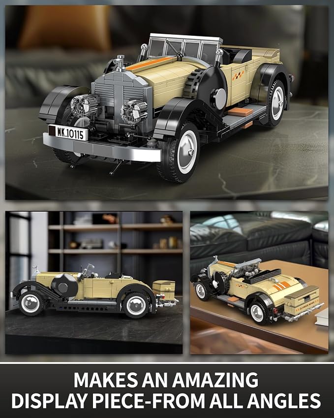 Mould King 10115 Classic Vintage Car Building Kit, Retro Car Building Blocks - Image 5